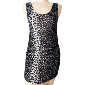 Ombre Leopard Print Mini Tank Dress XL Y2K Streetwear Club Party Going Out Retro